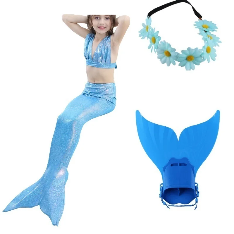 Хвост русалки для плавания с моноластами взрослых маленький купальник Флиппер