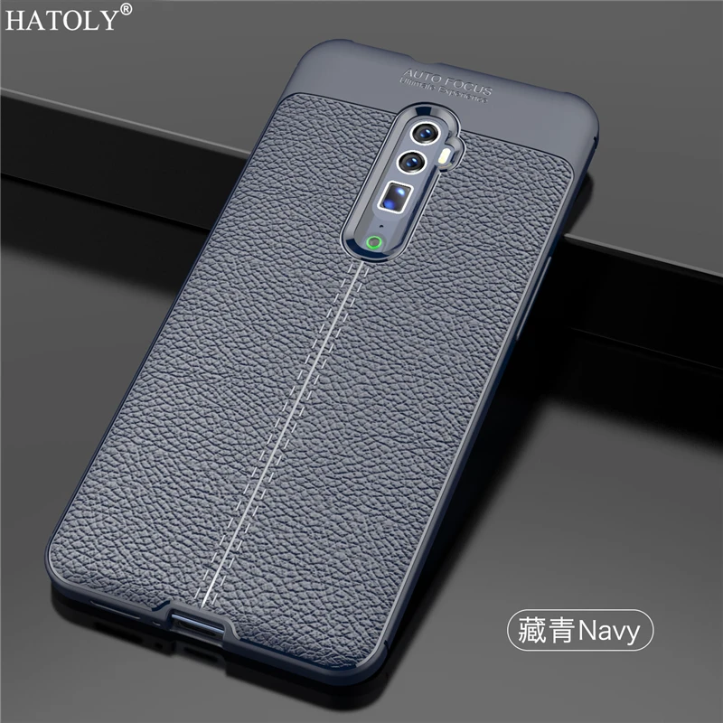 Чехол для Oppo Reno 10x zoom Ударопрочный Мягкий кожаный резиновый силиконовый чехол