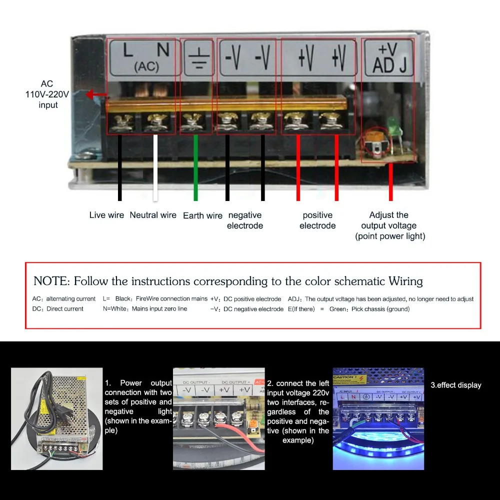 Letour переключение Питание 12V 10A 120W Светодиодный драйвер адаптер переменного тока