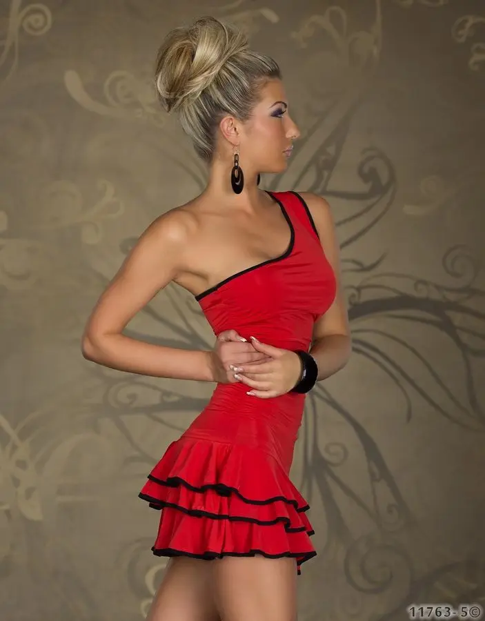 ML17656 лидер продаж недорогое сексуальное платье с оборками для девушек короткое