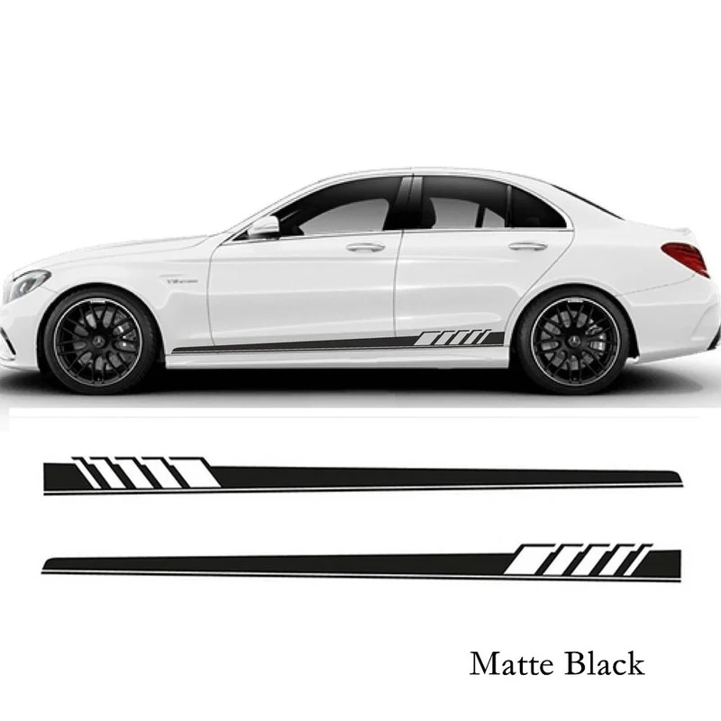 1 пара матовый черный автомобиль боковые стикеры декоративные для тела Mercedes Benz AMG