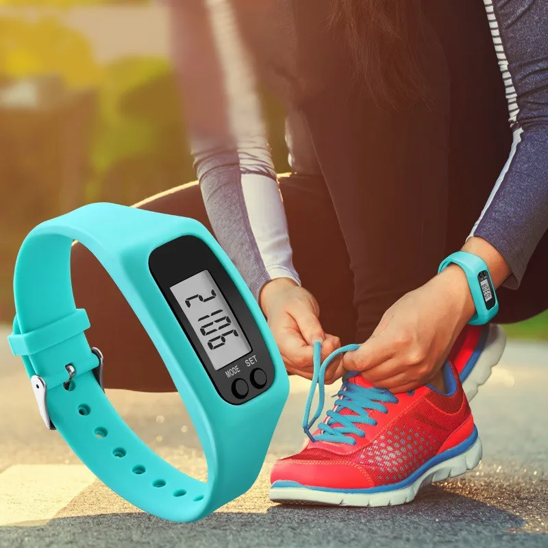 Мужские модные светодиодные спортивные часы силиконовые цифровые шагомер