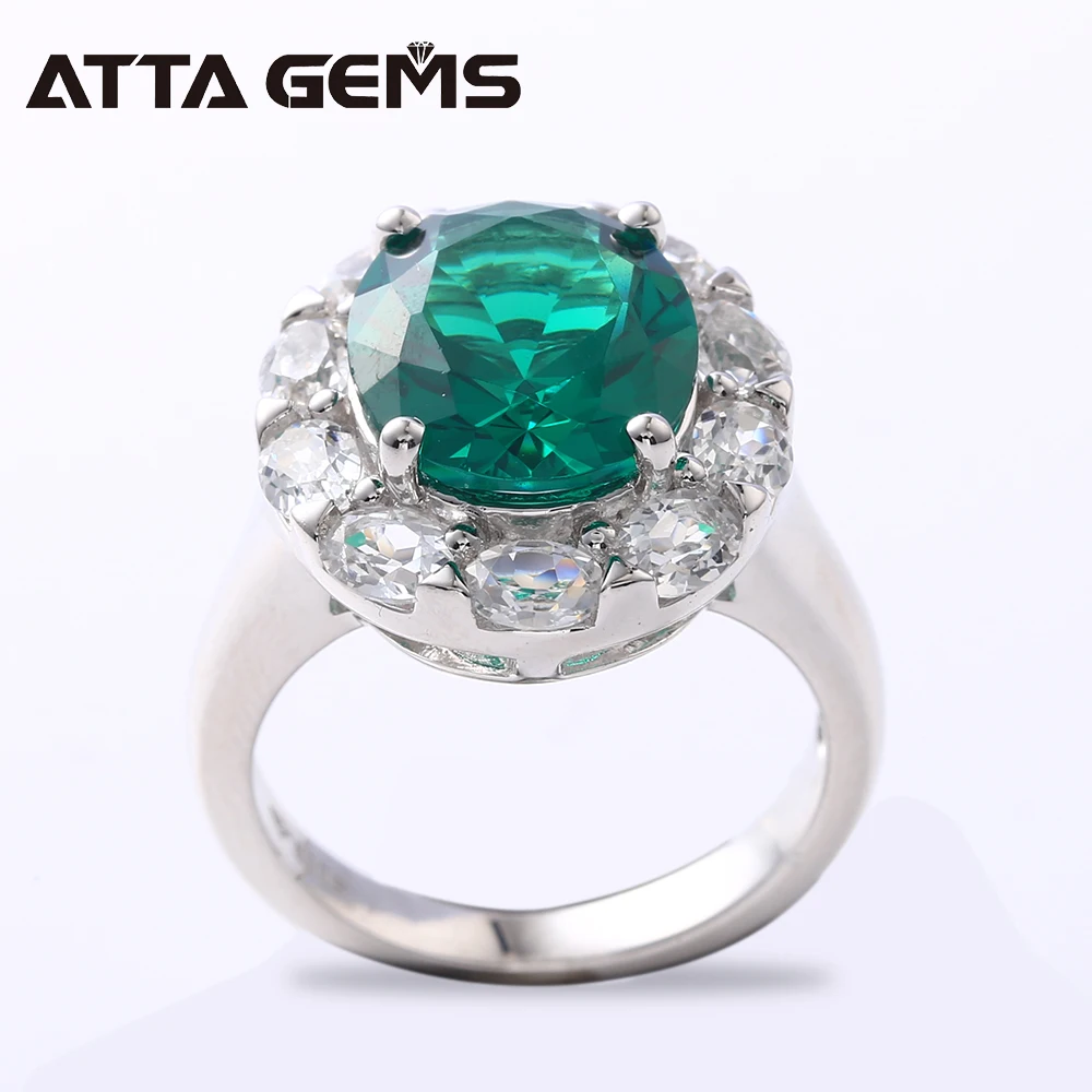 Женские кольца из Изумрудного серебра в классическом стиле с наноизумрудом