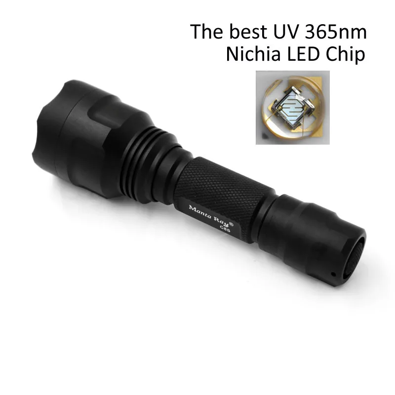 Масштабируемые nichia 365nm uv led фонарик мощный 3 Вт 6 ультрафиолетовый свет Манта C8s