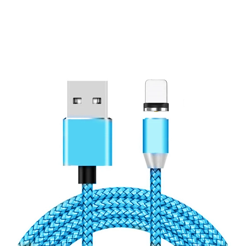 Blue Cable and Plug 3 в 1 синий светодиодный магнитный Micro Тип usb-C зарядный кабель для передачи данных для iPhone SE 5S 7 8 плюс XS XR X samsung Xiaomi Redmi Note 4/5/6/7 Pro - Цвет: Blue Cable and Plug