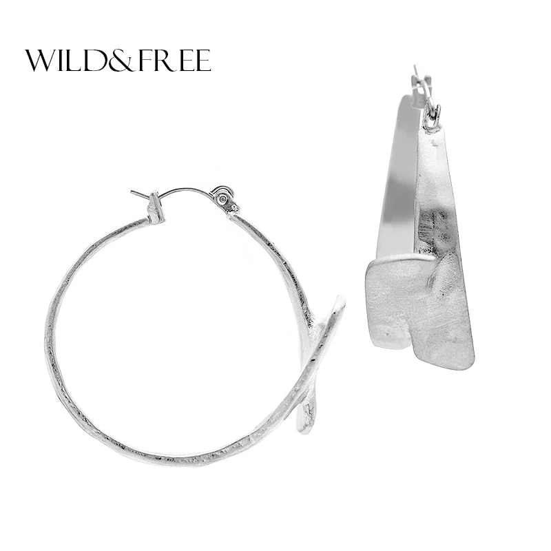 Wild & Free женские панк круглые изогнутые сережки отличного качества модный большой