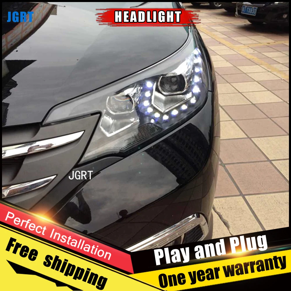 2 шт. светодиодный Автомобильные светодиодные фары для Honda CRV 2012 2014 няя фара DRL