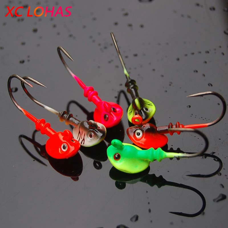 Горячая 5 шт./лот голова рыбы Крючки 7 г/10g14g разные цвета привести голову крюк Lure Hook