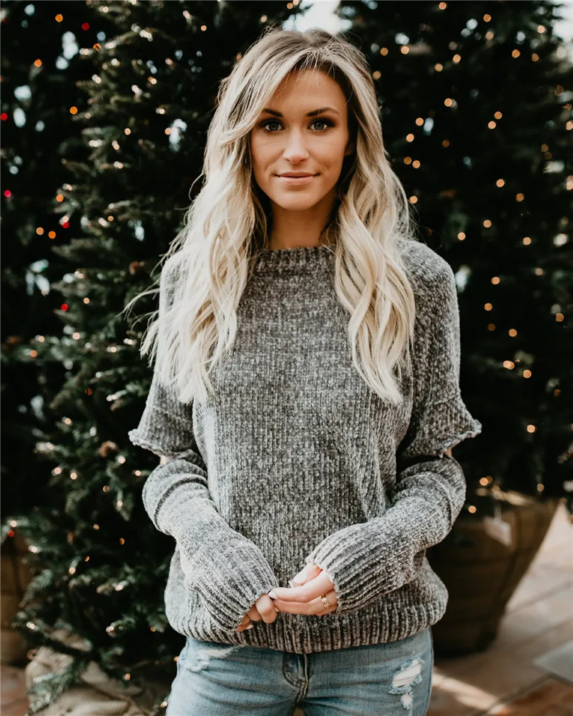 2018 распродажа Ограниченная серия акрил Повседневный пуловер Blusas De Inverno Feminina
