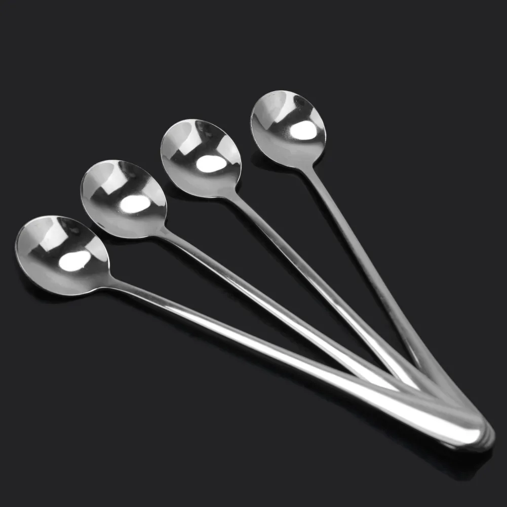 4 шт. кофейные ложки с длинной ручкой из нержавеющей стали|coffee spoon|coffee tea spoonlong handled