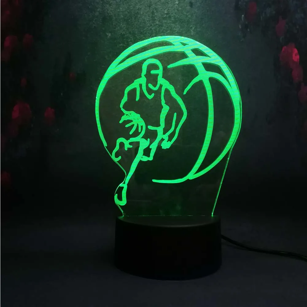 Захватывающие спортивные баскетбольные RGB светодиодные лампы 3D ночник
