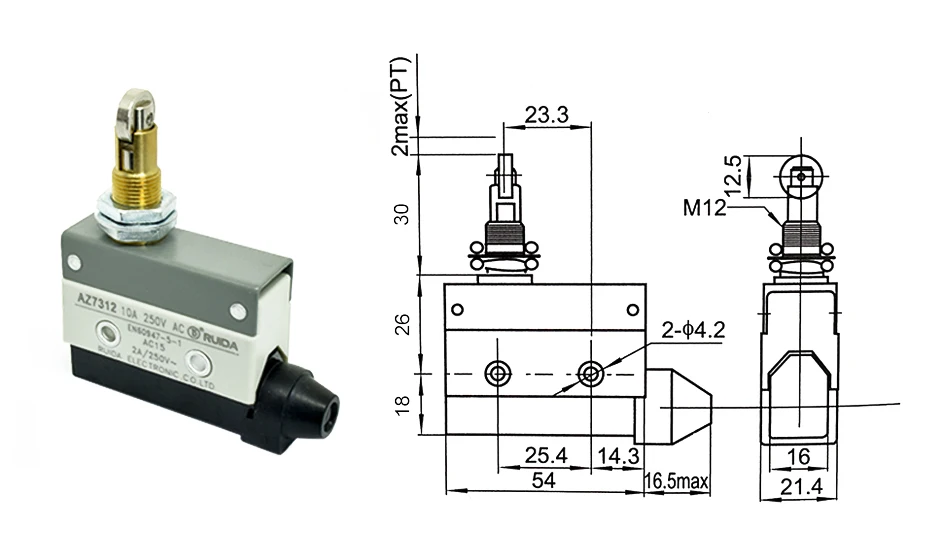 10A 250VAC AZ-7312 AZ-7311 AZ-7121 AZ-7310 TZ-7141 Водонепроницаемый микропереключатель путешествия концевой выключатель небольшой горизонтальный roller lever