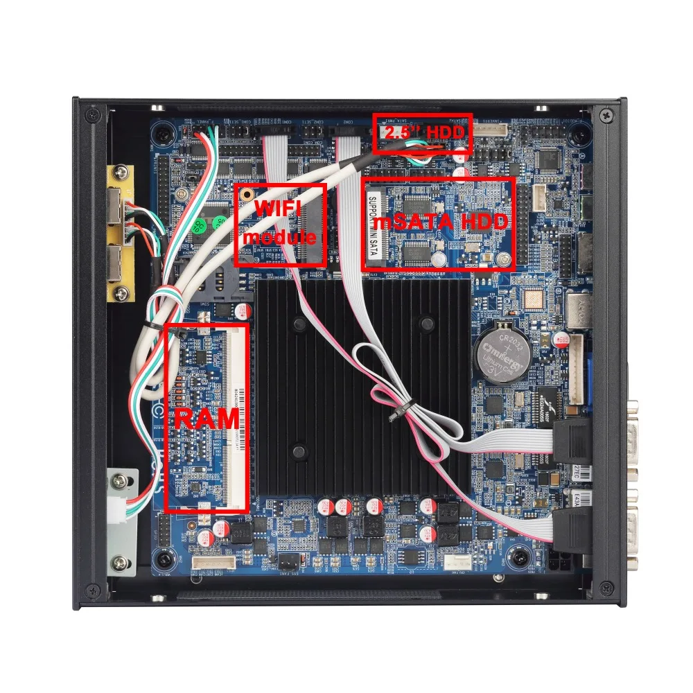 Мини компьютер Windows 10 Celeron J1900 мини с двумя гигабитными портами Ethernet 2x RS232 6x RS232|Мини