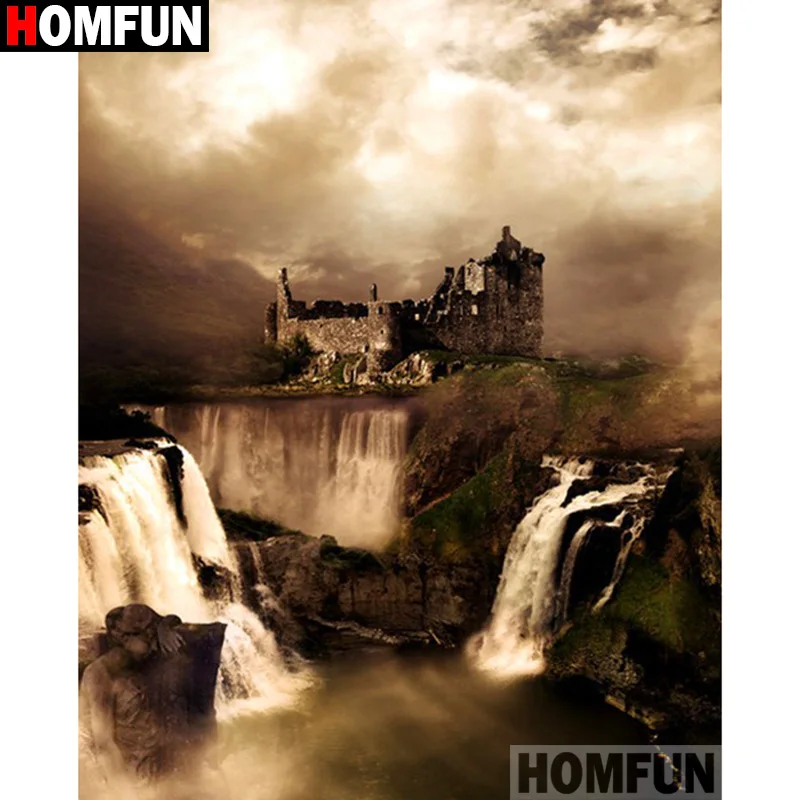 Алмазная 5d картина HOMFUN Водопад вышивка крестиком с полными квадратными/круглыми