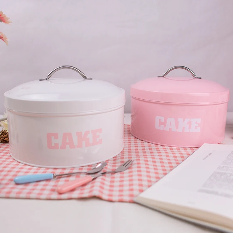 1 шт. круглая прекрасная банка для хранения Оцинкованная железная жестяная