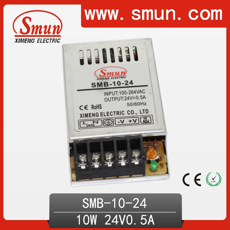 SMUN SMB 10 24 Вт ультратонкий Тип источник питания с одним выходом и переключением