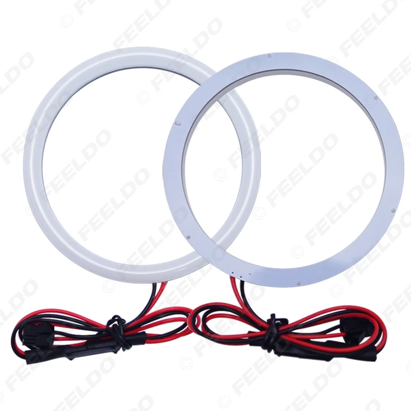 FEELDO 2x100мм 2x120мм Авто Halo кольца хлопковые огни SMD LED Ангельские Глазки для BMW E92 DRL #