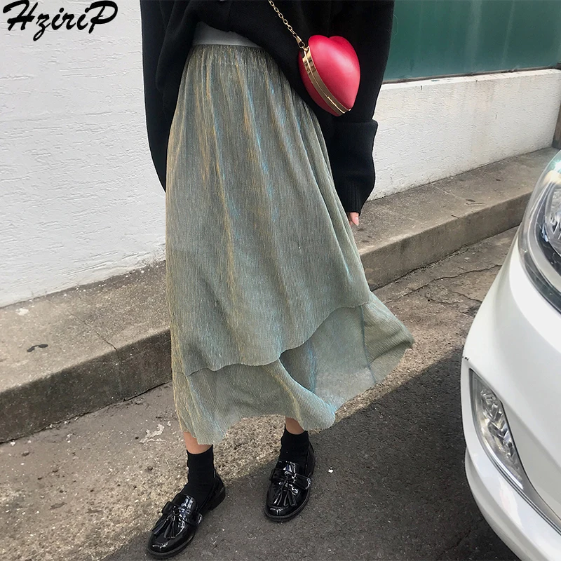 Длинные юбки HziriP для женщин новинка сезона осень зима 2020 Необычные эластичные