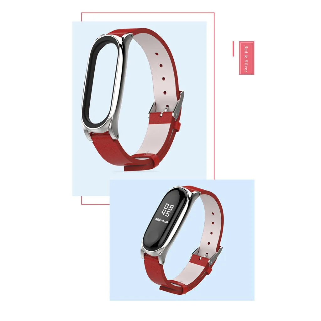 Горячая Распродажа, цветной кожаный Xiaomi mi-браслет 4 mi Band 4, браслет из нержавеющей стали mi Band 4, сменный ремешок на запястье