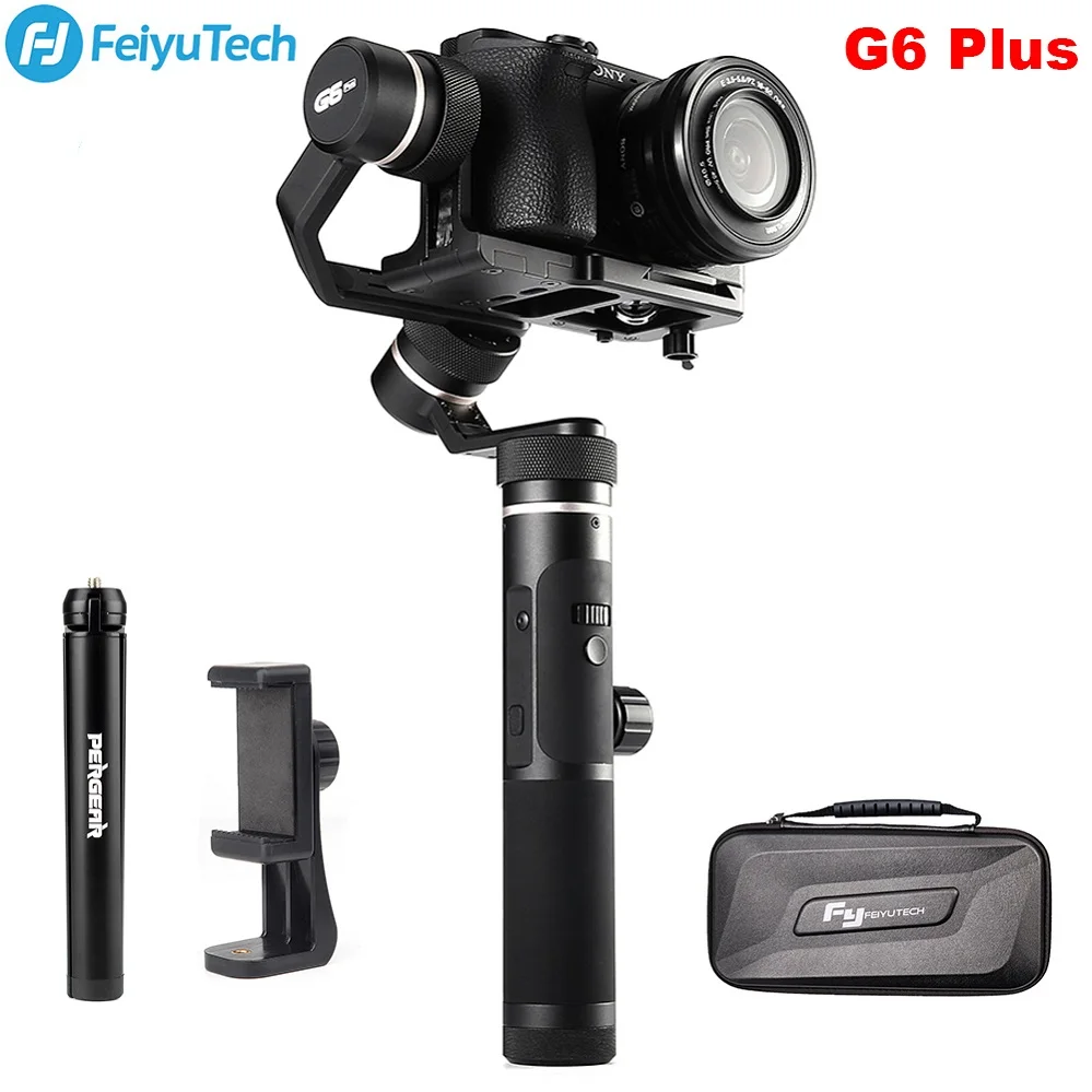 Feiyutech G6 плюс 3-осевой Карманный стабилизатор для экшн-камеры Gopro Hero смартфонов беззеркальных Камера для sony a6000 RX0 Полезная нагрузка 800 г - Color: G6 Plus with Kit