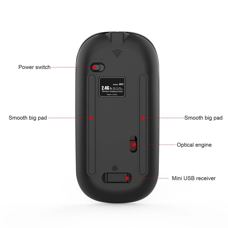 New Wireless Mouse Rechargeable Quiet Laptop Desktop Computer Mice USB With Type-c Receiver for PC Notebook Office | Компьютеры и офис