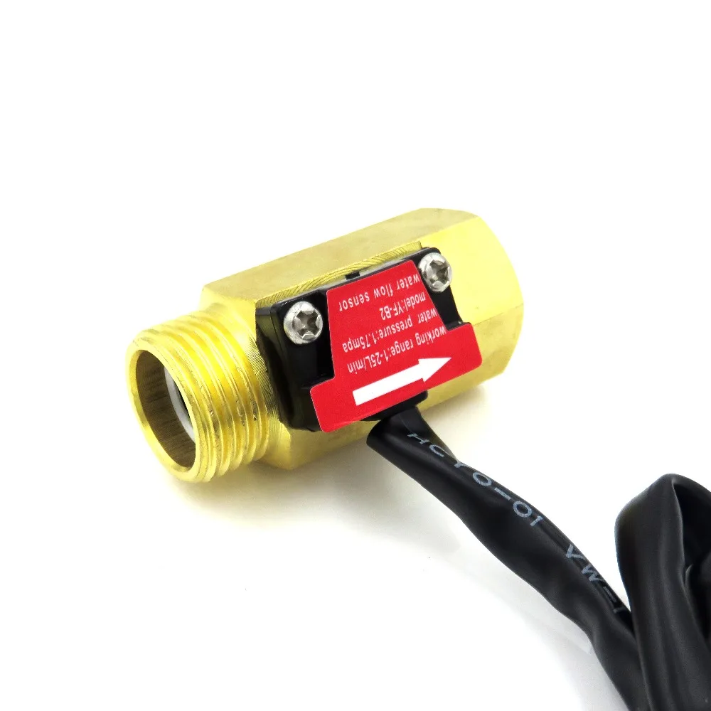 YF-B2 G1/2&quot DN15 Pure Brass water flow sensor hall rate counter indicator 1-25L/min | Инструменты