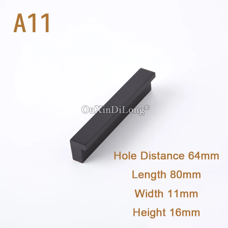 Плюс длина 2 шт европейские Твердые Kicthen дверные ручки шкафа ручки для комода или шкафа с ящиками Тянет ручки мебельное оборудование - Цвет: A11