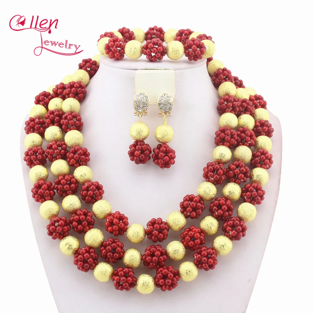 Эксклюзивные африканские коралловые бусы ювелирный набор ручной работы