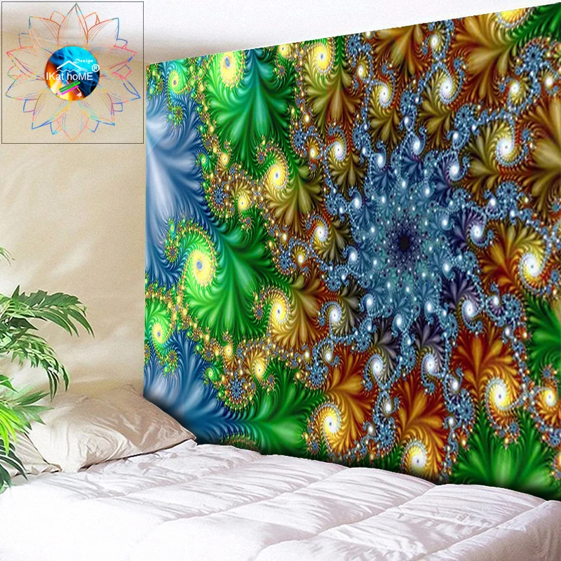 Гобелен в стиле бохо украшение на стену калейдоскоп хиппи вроде мандалы