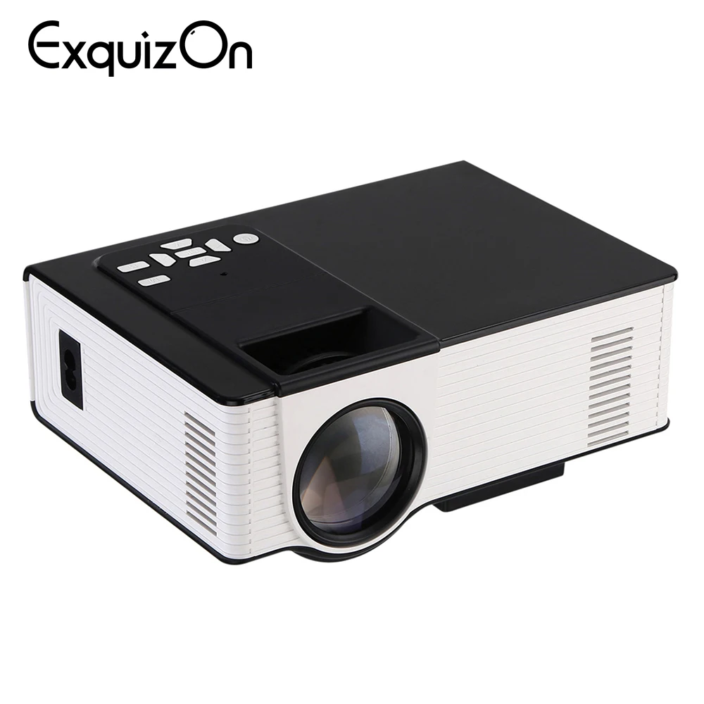 Exquizon VS314 портативный HD светодиодный проектор 1500 люмен 800x480 1080P AV/VGA/HDMI/USB/TF слот для
