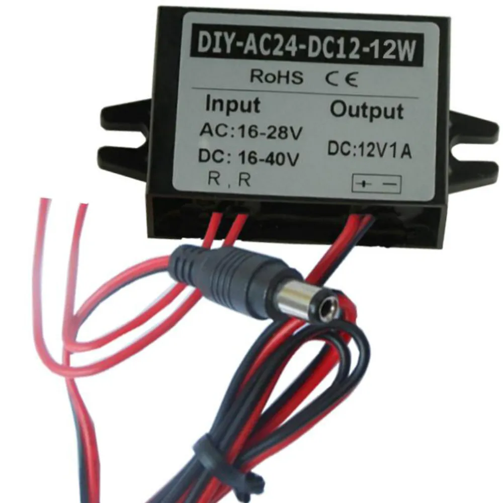 Преобразователь AC 24V (16 V 28 V) или DC 40 понижающий до DC12V 1A 5 5*2 1 выход мощность
