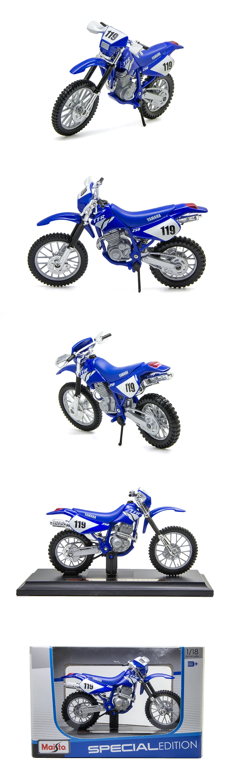 Maisto 1:18 модели мотоциклов YAMA TTR250 TT-R 250 литье под давлением Пластиковые мото миниатюрные Гоночные Игрушки для коллекции подарков