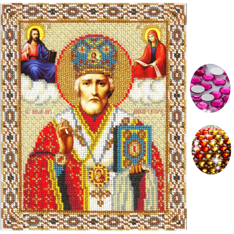 5d Diy Алмазная вышивка крестом религиозная икона лидера мозаика настоящая Мужская