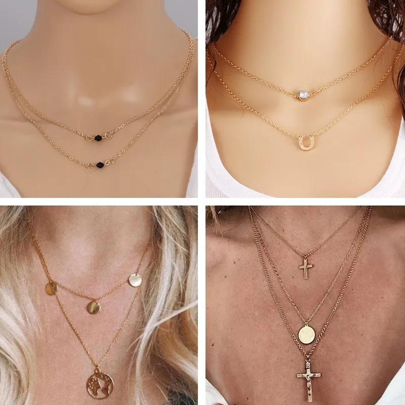 Женское ожерелье с подвеской Tenande многослойное перьями розами и кристаллами |