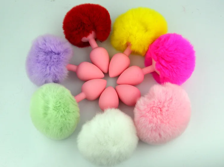 Мини лиса хвост Анальная пробка розовый Силиконовый маленький кролик buttplug