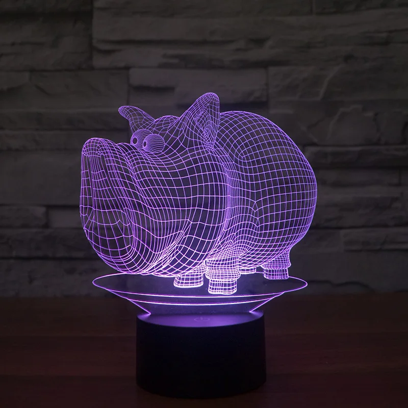 Usb Energy Saving Night Desk Lamp Cartoon Pig Creative Table