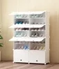 white 8 doors Простая сборочная стойка для обуви; Многоуровневая стойка для обуви из нетканого материала; современная простая Складная Мебель из нетканого материала - Цвет: white 8 doors