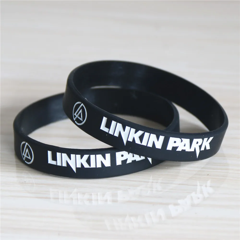 LUKENI 1 шт. Лидер продаж LINKIN PARK Band Силиконовый Браслет черный белый рок музыка группа силиконовые браслеты и браслеты подарок SH072