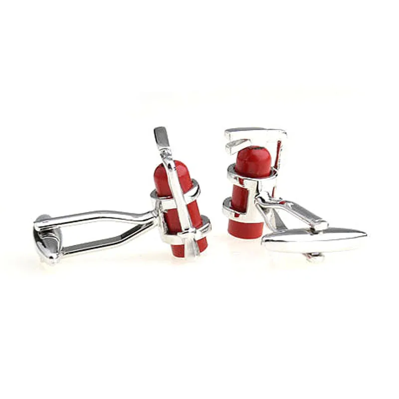 2016 пожарные запонки в форме огнетушителей ювелирные изделия рубашка Запонки