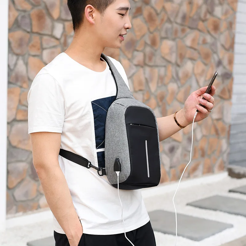 

30PCS/LOT Anti-Theft Shoulder Rucksack with Charging Port - 4 Colours