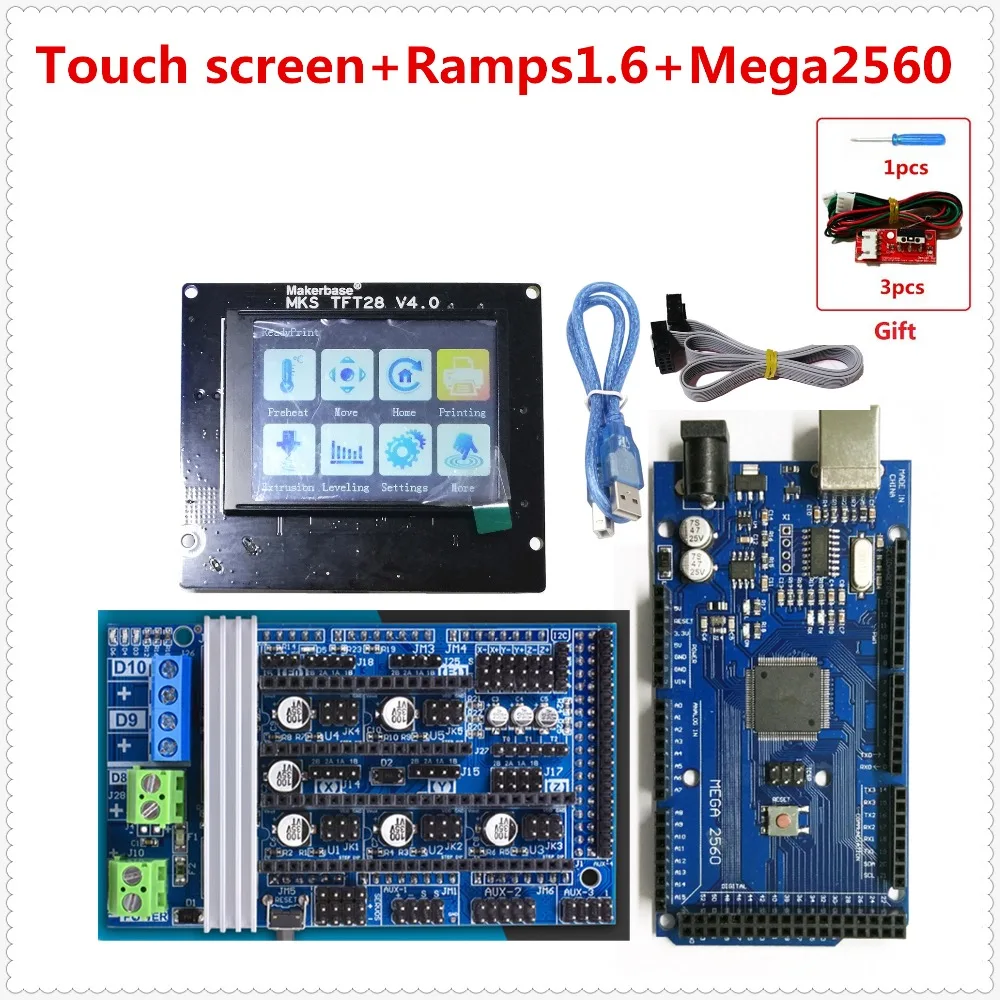 Ramps 1 6 R6 плата расширения + Мега 2560 управления MKS TFT 28 сенсорный экран дешевый блок 3d