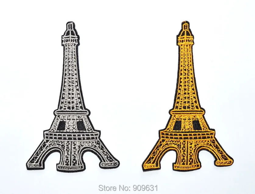 

30x ~ Eiffel Tower Paris France retro boho europe appliques iron-on patches iron on Applique Yellow and Black