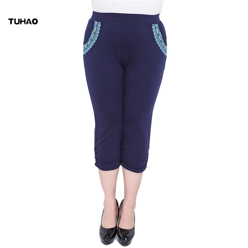 Женские Капри TUHAO летние офисные брюки размера плюс 6XL 5XL 7XL большого YH17|womens capri
