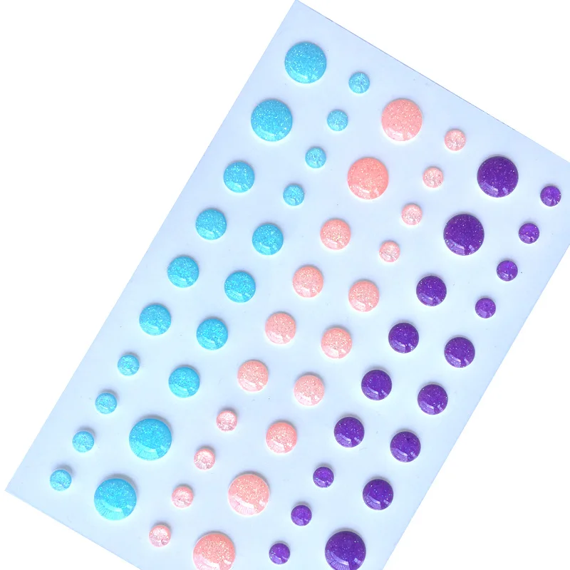 glitter pastel Упаковка из 1) самоклеющиеся эмалированные наклейки в горошек для изготовления открыток - Цвет: glitter pastel