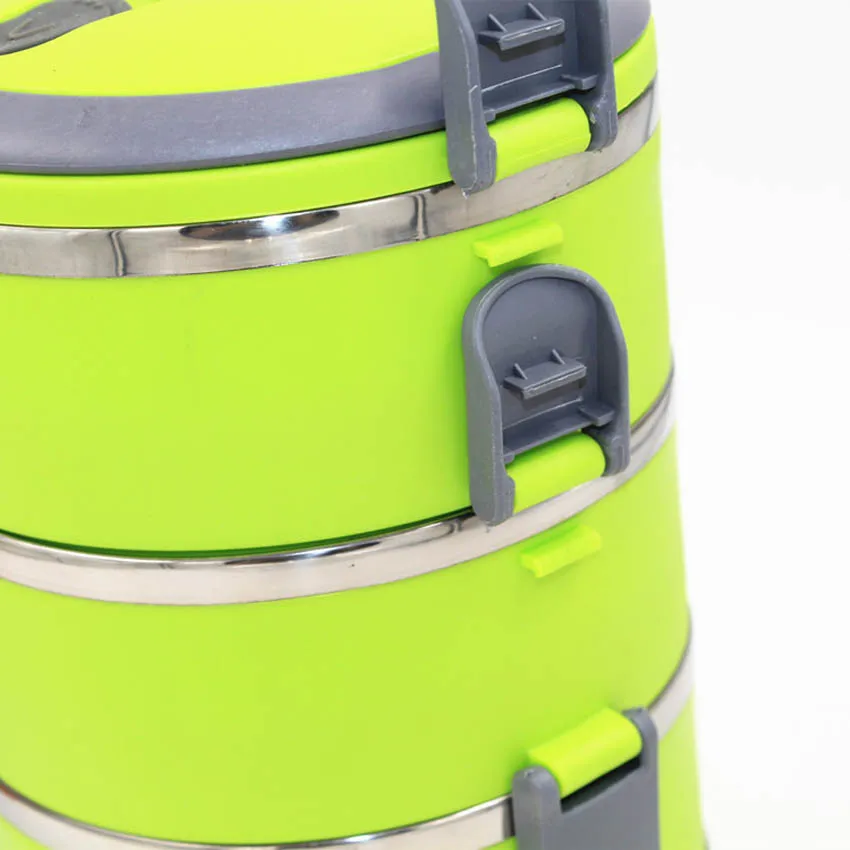 Двухслойный корейский портативный контейнер для еды из нержавеющей стали