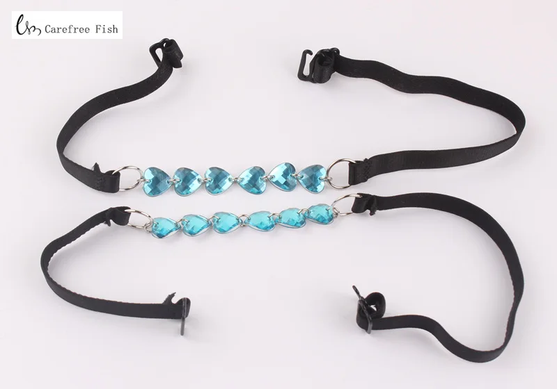 sky blue Новые модные бюстгальтеры с ремешками, дизайн, сексуальный декоративный женский эластичный бюстгальтер на бретельках, регулируемое нижнее белье, аксессуары JD-1037 - Цвет: sky blue