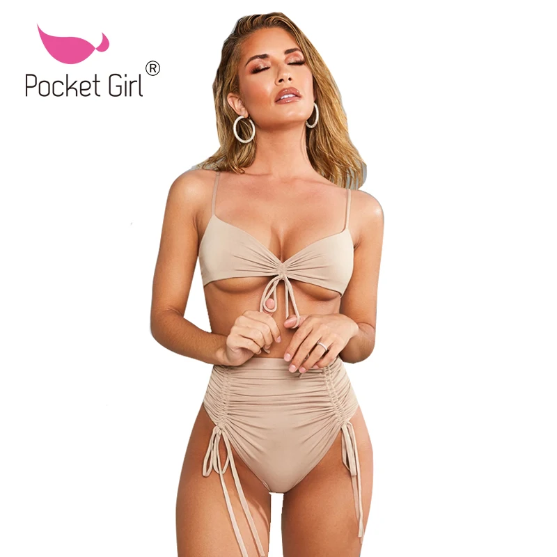 Женский купальник бикини с пуш ап комплект пляжная одежда бразильский высокой