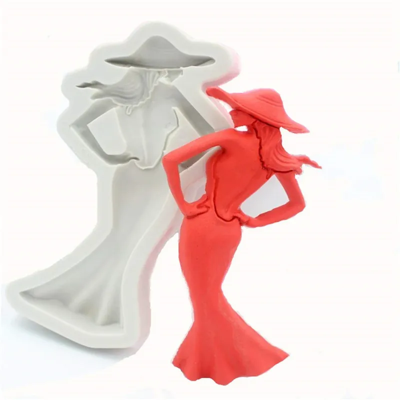Новая 3D Дамская форма для выпечки силиконовая шоколадного фондана инструменты