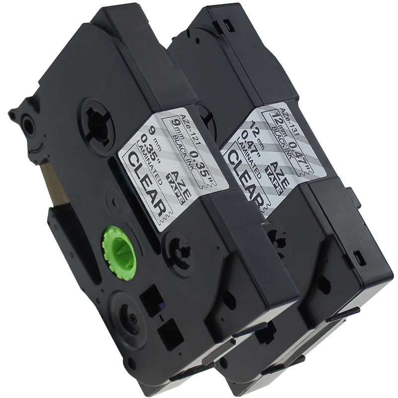 2 шт./лот Tze 121 (9 мм * 8 м) Tze131 (12 черная прозрачная ламинированная этикетка