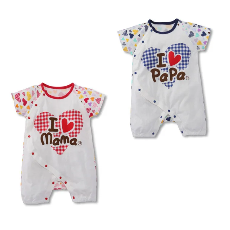2014 Newborn Baby Romper PaPa And MaMa Designs Cute 6 Free Shipping F040 | Детская одежда и обувь